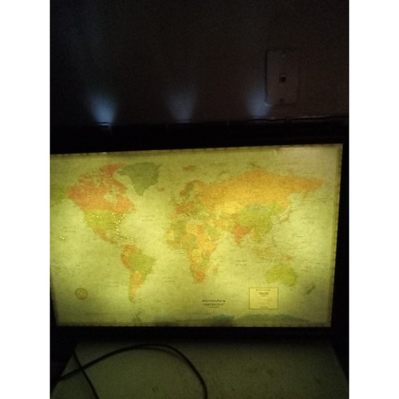 Laminated Rand McNally Modern World Map Genuine Black Wood Frame 33"wx22h - Picture 3 of 12